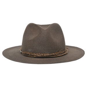 Eugenia Kim Feather Fedora Hat in Dark Brown Straw